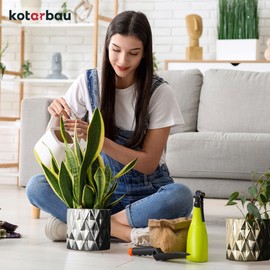 KOTARBAU® Ceramic Flower Pot Planter Glazed Gold Cylindrical Shape Indoor Diameter 120 mm