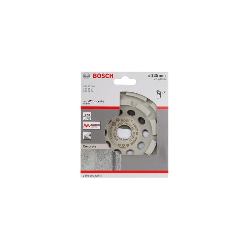 Bosch 2608201228 Diamond-Grinding Wheel for Concrete Layer, 0 V, White
