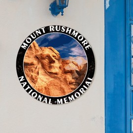 Madcolitote Mount Rushmore National Memorial Landmark Travel Welcome Sign Front Door Decor Country Souvenir Custom Metal Sign Wall Art Wreath Sign Rustic Living Room Indoor & Outdoor Decor 9x9in