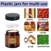 6 Pack 100ml Empty Amber Plastic Jars with Black Lid,