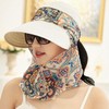 Convertible Sun Hat with Neck Protector Scarf Removable Top Wide