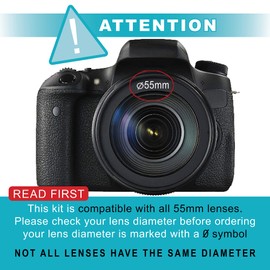 A-Cell 55mm Accessory Bundle for Nikon D3400 D3500 D5500 D5600 D7500 and More with 64GB SanDisk Memory Card, Wide Angle Marco, Telephoto Lens, Close Up, Filter Kit, Tripod, Backpack, AC55MMACCB