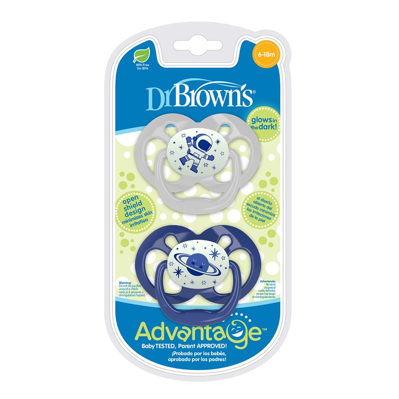 Dr. Brown's Advantage Glow in the Dark Soother, 2 Pieces,