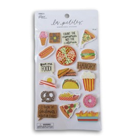 Fast Food 3D Stickers for Crafts, Scrapbooks -Hangry - 19 Pieces