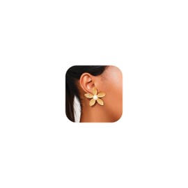 Flower Earrings for Women Trendy Gold Floral Stud Earrings Boho Large Flower Earings Big Statement Earings Elegant Summer Spring Earings Trendy Jewelry Gift