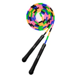 ACEONE Beaded Jump Rope, Segmented Skipping Rope for Kids, Adjustable Tangle-Free Toddler Jumping Rope for Boys Girls Fitness Outdoor(Rainbow Black)