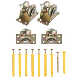 GIVIHGETI Pack of 4 Pulley 25 mm Pulleys for Ropes, V-Groove Roller Wheel with Screws Steel Swivel Castors Heavy Duty Castors Load Capacity 150 kg for Steel Ropes, Industrial Machines, Washing Line