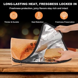 BBQ Blanket for Resting Meat, 21in Reusable Grilling Meat Insulated Resting Bag, Insulated Brisket Resting Blanket for Smoking Grilling Accessories for Large Brisket, Turkey