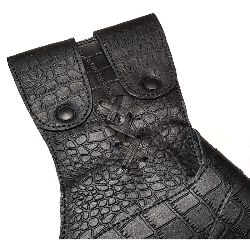 starlingukpk Traditional Archery Engraved Python pattern Leather Hip Quiver.