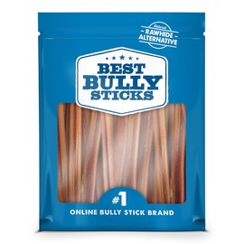 Best Bully Sticks 6 Inch All-Natural Bully Sticks for Dogs - 6” Fully Digestible, 100% Grass-Fed Beef, Grain and Rawhide Free | 50 Pack