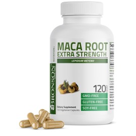 Bronson Maca Root Extra Lepidium Meyenii, Non-GMO, 120 Vegetarian Capsules