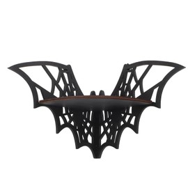 HOLIDYOYO Bat Corner Shelves, Wooden Bat Wall Corner Shelves Gothic Wooden Floating Shelves Crystal Display Shelf Spooky Wall Corner Shelves for Bedroom Bathroom Kitchen Room