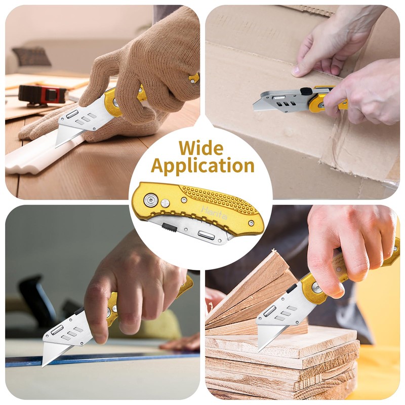 Box Cutter Heavy Duty Utility Knife, Razor Knife, Lightweight Aluminum