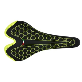 FatBike Saddle Montegrappa for Bicycle MTB Trekking Unisex MOD. SM 4010 Made in Italy. Color Yellow