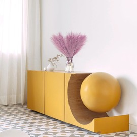 KitWinner Faux Pampas Grass, 6 Stems Artificial Pampas Grass Decor Flurry Pompous Grass for Small Vase Boho Home Decor/Wedding Arrangements/Rustic Decor 18''/45cm (Light Purple)