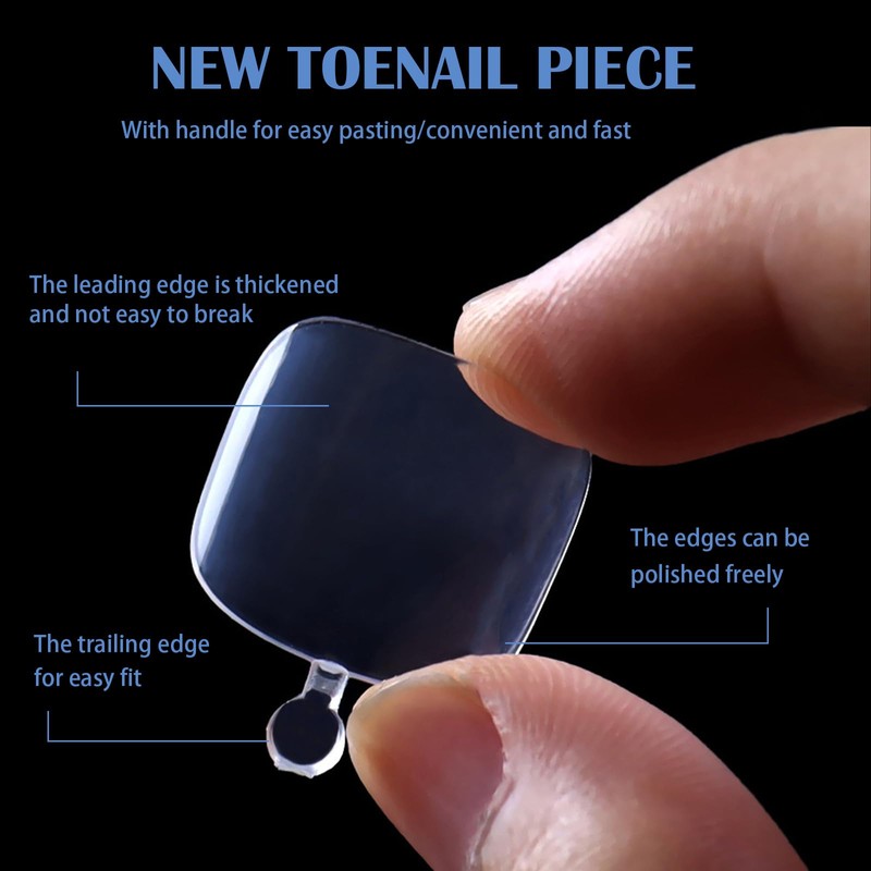 Pack of 500 Transparent Artificial Toenails, Artificial Toe Nail Tips,