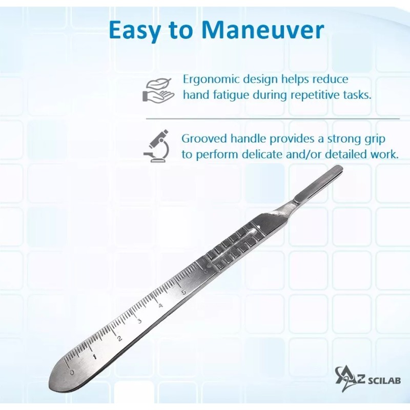 A2Z Scilab 100Sterile Blades #24 + Metal Handle #4+ Blade