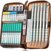 Nicpro Blocky Gear Metal Mechanical Pencil Set with Leather Case,