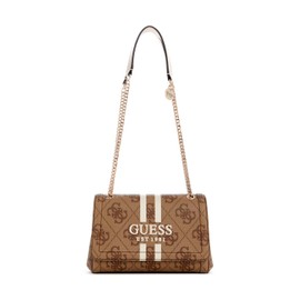 GUESS Noelle II Convertible Xbody Flap Bag Latte Logo, Latte logo, One Size