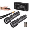 Everbrite 2PC 150 Lumen Aluminum LED Flashlight Zoomable Flashlight w/2