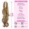 OMGREAT Ponytail Extension 18" Long Straight Curly Claw Ponytail Hair