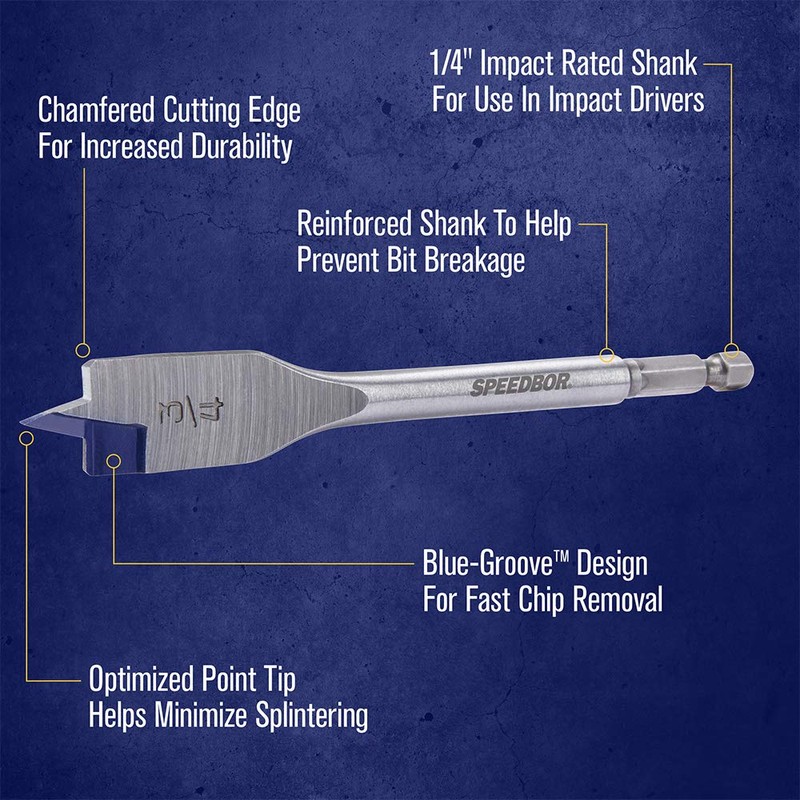 IRWIN SPEEDBOR Spade Wood Drill Bit, 5/16" (88805)