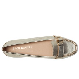 Jack Rogers Women's Hanover Hardware Moccassin-Leather Moccasin, Platinum, 8