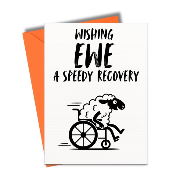 Funny Get Well Soon Card for Men Women, Speedy Recovery