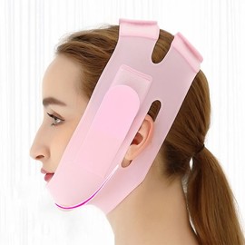 H Plus Mall Lifting Band Jawline Contour Face Chin Tightening Belt V-Line Inner V Face Lifting Band Double Chin - Pink / 에이치플러스몰 리프팅밴드 턱선 윤곽 얼굴 턱 땡김이 벨트 브이라인 속살브이 얼굴리프팅밴드 이중턱 - 핑크