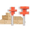 2pcs "T" Tongue and Groove Joint Set,1/4" Shank,Carbide Tipped,2 Flute