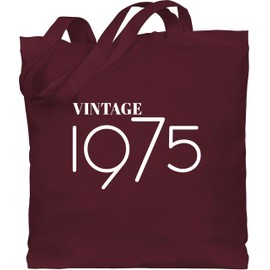 Shirtracer - Cotton Bag - 50th Birthday - Vintage 1973, 5 Bordeaux red