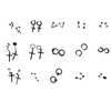 15 Pairs Earrings Set Black Stainless Steel Ear Studs Men