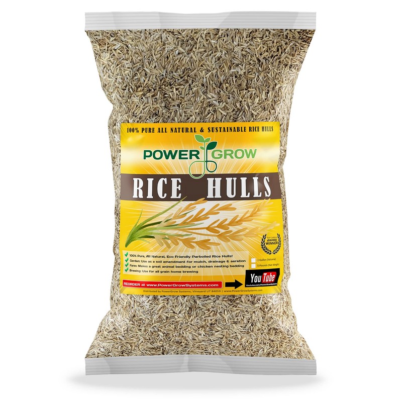 Rice Hulls (1 Gallon) - All Natural Parboiled Rice Hulls