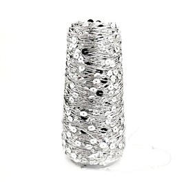 GNSN 100g Sparkling Sequin Yarn Metallic Crochet Yarn for Bags Crafting Thread Sewing (Red,1 Roll)