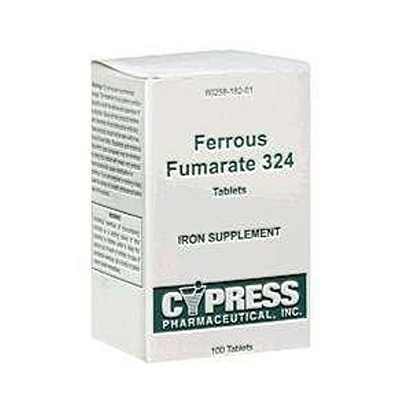 Cypress Pharmaceutical Ferrous Fumarate 324 Tablets, Boxed, 100ct