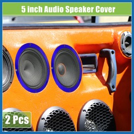 A ABSOPRO 5" Car Speaker Grills Cover Mesh Round with Screws Blue - 2 Pcs Item Replacement