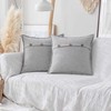 Home Brilliant Grey Euro Shams 24x24 Throw Pillow Covers 24