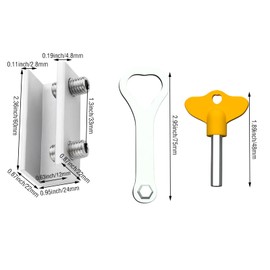 ZHIGOU Sliding Window Lock 4 Piece Set - Upper and Lower Security Aluminum Door Lock with Key - Easy to Install - Childproof Patio Door Lock (Silver)