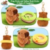 2PCS Capybara Plush Keychains Cute Plush Keychain Capybara Pendant Stuffed