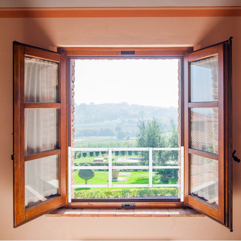 Delmoar Fixed Window Safety Guard 19”x 38” Adjustable Width Prevents