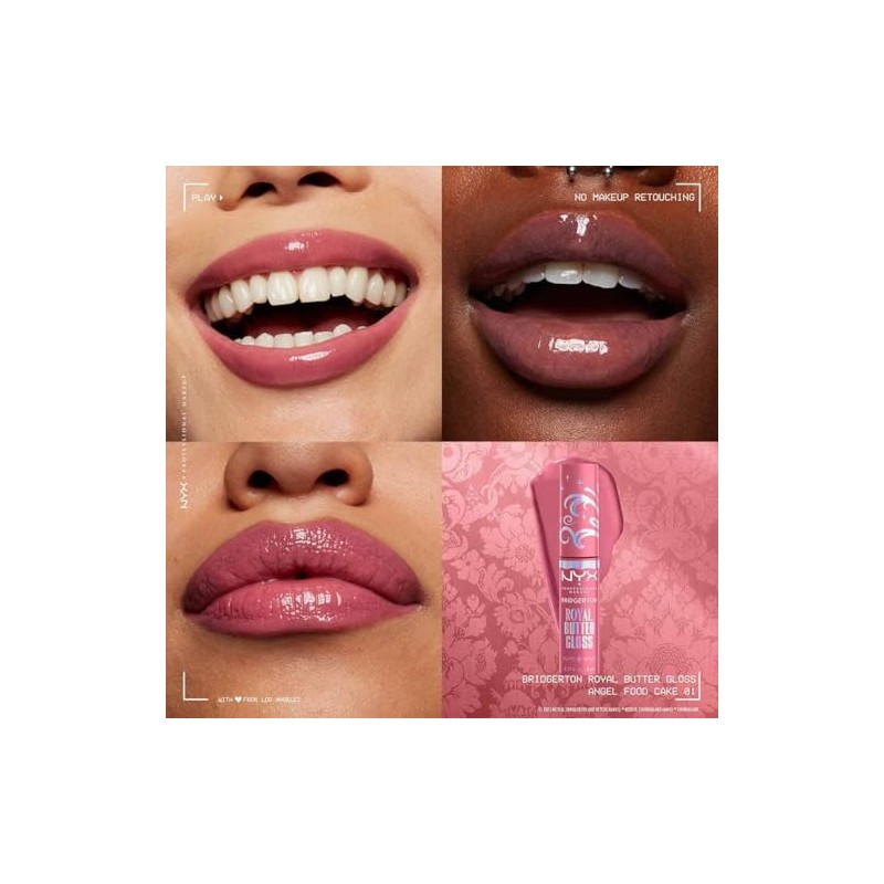 Nyx Professional Makeup, Bridgerton brillo labial, Tono: Angel Food Cake