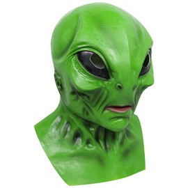 Applysu Alien Mask Scary Creepy Full Head Latex Mask Anime Movie Alien Costume Cosplay Props for Carnival Party