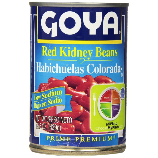 Goya Foods Low Sodium Red Kidney Beans, 15.5 Ounce (Pack of 24)
