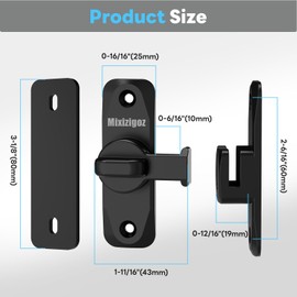 Mixizigoz Barn Door Lock, 90/180 Degree Flip Door Locks, Protect Privacy Sliding Gate Latch for Garden, Bathroom, Fence, Outdoor, Shed (Black-2 pcs)