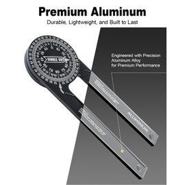Anyongora Miter Saw Protractor 3.5-Inch High-Strength Aluminum Angle Finder Tool with Dual-Scale Laser Calibration for Precision Crown Molding & Plumbing