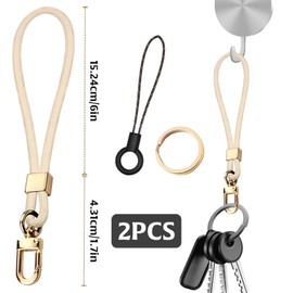 2Pcs Keychain Wristlet Strap, Simple and Elegant Keychain Key Ring Wrist Lanyards for Keys, Suitable for Various Occasions to Free Your Hands Wristlet Keychain Accessories Cute Keychain Accessories