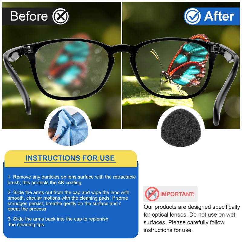 Enhon 8 Pcs Replacement Cleaner Pads Compatible with CarbonKlean Eyeglass