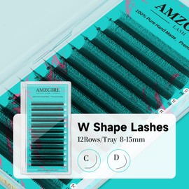 Eyelash Extensions Volume Lashes D Curl 8-15mm Mixed Length Matte Black Lightweight Natural Look 12 Rows Professional Salon Supplies(5DW,C-8-15mm)