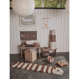 OYOY Mini - Platzset/Tischset Abwischbar 100% Silikon für Kinder - Placemat Elefant Henry in Schoko Braun - 41x33 cm