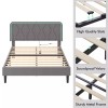 Vecelo Bed Frame with LED Light USB Ports Queen Full